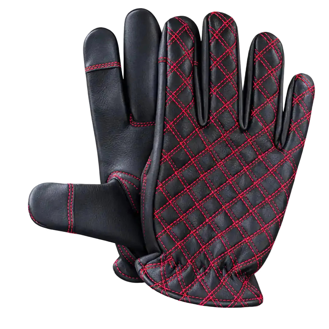 Legendary Double-Diamond Stitched Deerskin Short Wrist Touchscreen Gloves