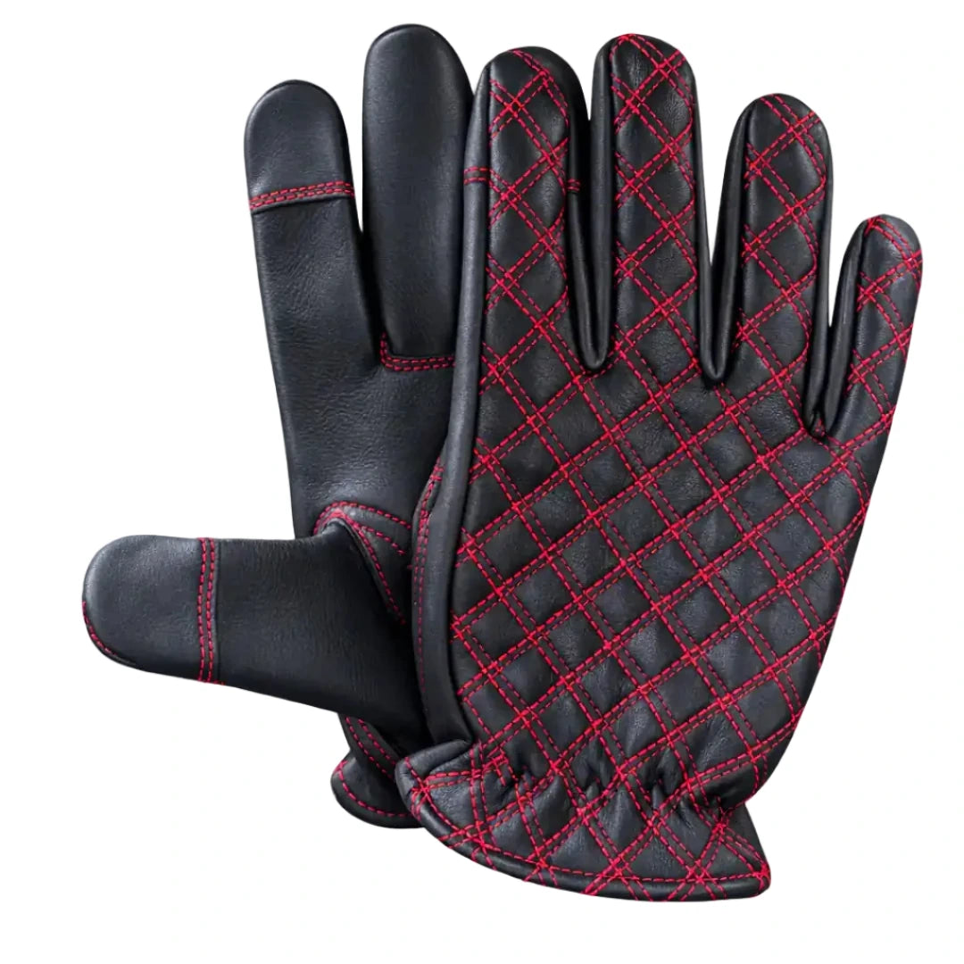Legendary Double-Diamond Deerskin Short Wrist Motorcycle Gloves