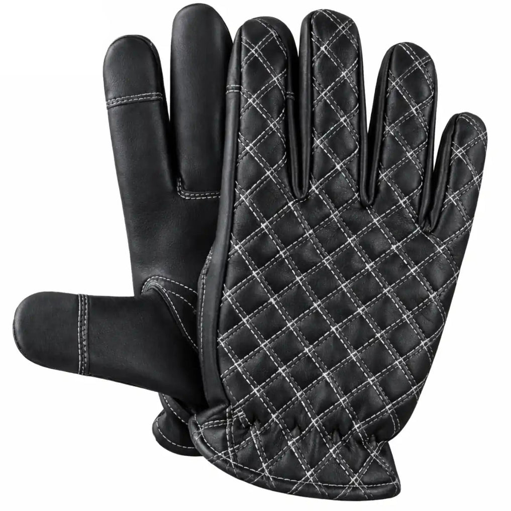 Primary view of Legendary short wrist white deerskin gloves, with brand detailing visible
