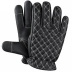 Primary view of Legendary short wrist white deerskin gloves, with brand detailing visible