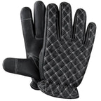 Side angle of Legendary short wrist deerskin gloves, highlighting back construction