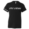 Front view of the Little Legends USA black children’s T-shirt with bold white “LITTLE LEGENDS” text, Made in USA