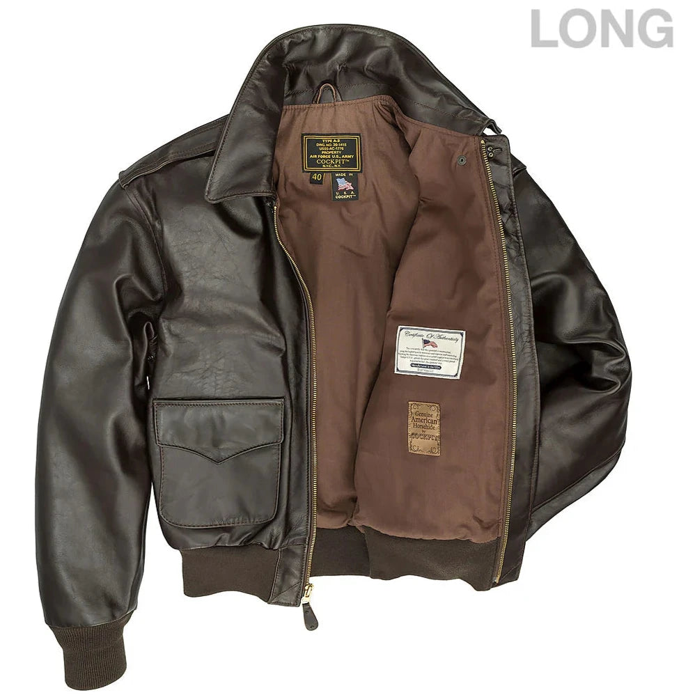 Cockpit USA Mens Horsehide A-2 Leather Flight Jacket