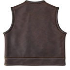 Legendary LowLife Leather Cropped Club Vest - Dark Chocolate
