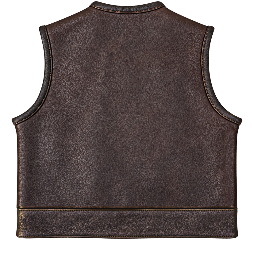 Legendary LowLife Leather Cropped Club Vest - Dark Chocolate