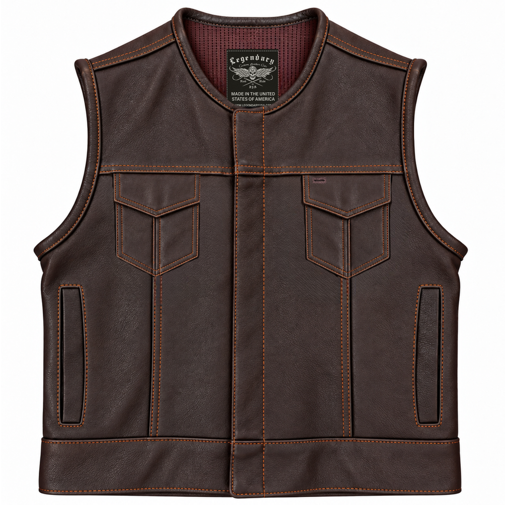Legendary LowLife Leather Cropped Club Vest - Dark Chocolate