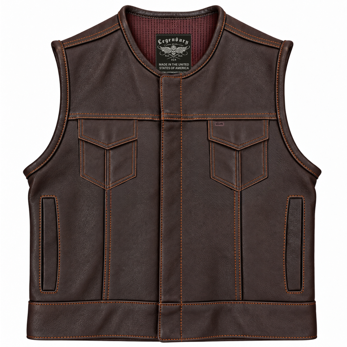 売り切り！LIFESTYLISTLIMITEDChocolate Leather lowlife_chocolate_brown_vest_f