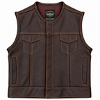 Legendary LowLife Leather Cropped Club Vest - Dark Chocolate
