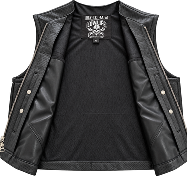 LowLife ‘2Fer1’ Cropped Perforated Leather Vest