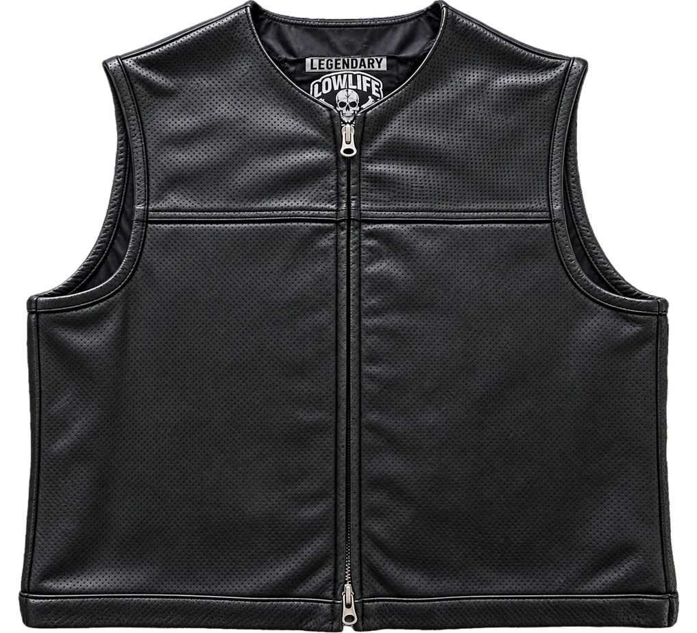 LowLife ‘2Fer1’ Cropped Perforated Leather Vest