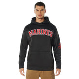 Alternate angle of Marines Embroidered Pullover Hoodies, highlighting construction detail