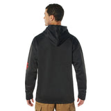 Detail view of Marines Embroidered Pullover Hoodies, showing detailed construction features