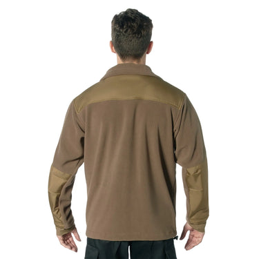 Side view of Rothco concealed carry fleece jacket, with closer view of trim and finish