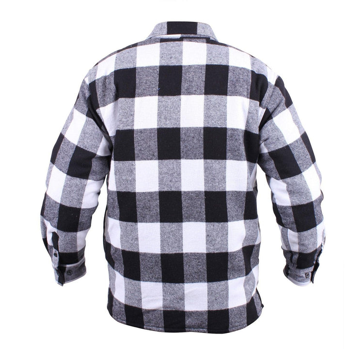 Mens Extra Heavyweight Buffalo Plaid Sherpa Lined Flannel Shirts - White by Rothco - Legendary USA