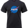 Front-facing view of Mens NASA Meatball Logo Black T-Shirt, shown on plain studio background