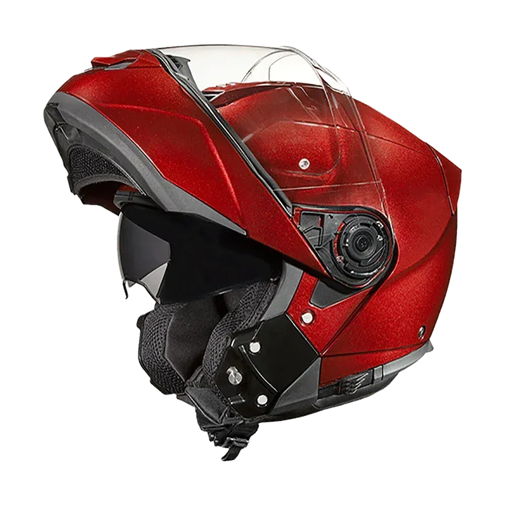 Daytona Glide Modular Motorcycle Helmet - Bluetooth Ready, Dual Visor - Black Cherry | DOT Approved