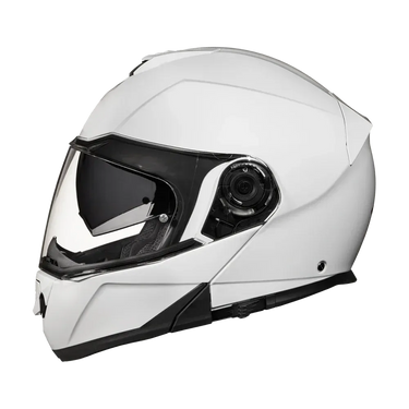 Daytona Glide Modular Motorcycle Helmet - Bluetooth Ready, Dual Visor - Hi-Gloss White | DOT Approved