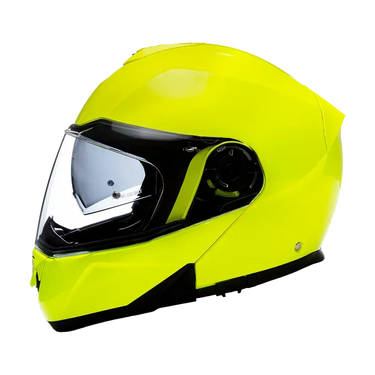 Daytona Glide Modular Motorcycle Helmet - Bluetooth Ready, Dual Visor - Fluorescent Yellow | DOT Approved