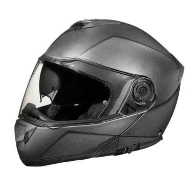 Daytona Glide Modular Motorcycle Helmet - Bluetooth Ready, Dual Visor - Gun Metal Grey Metallic | DOT Approved