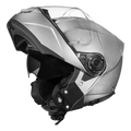 Daytona Glide Modular Motorcycle Helmet - Bluetooth Ready, Dual Visor - Silver Metallic | DOT Approved
