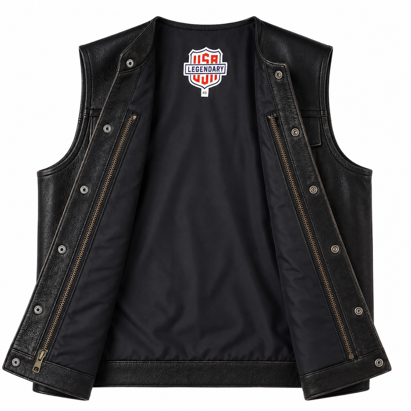 Legendary Neckless Outlaw Leather Vest