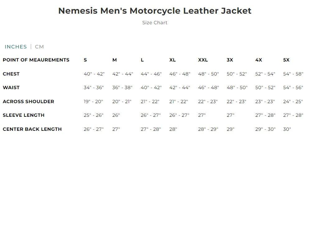 Nemesis Men's Motorcycle Leather Jacket - Legendary USA