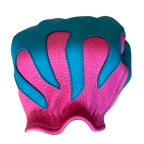 Legendary 'Spitfire' Neon Pink/Neon Blue Deerskin Short Wrist Touchscreen Motorcycle Gloves