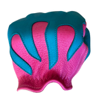 Spitfire Neon Pink/Blue Gloves in blue deerskin made in USA, a motorcycle glove — view 2 of 4