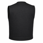 Legendary 'Cutdown' Collarless Cropped Black Denim Motorcycle Vest