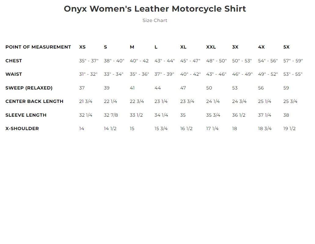 Onyx Women's Leather Motorcycle Shirt - Legendary USA