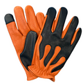 Legendary 'Spitfire' Rust/Black Deerskin Short Wrist Touchscreen Motorcycle Gloves