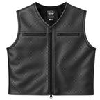 Legendary Beatdown Perforated Leather Vest — V-Neck Collar