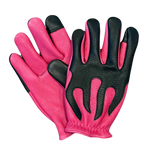 Spitfire Neon Pink/Black Gloves in black deerskin made in USA, a motorcycle glove