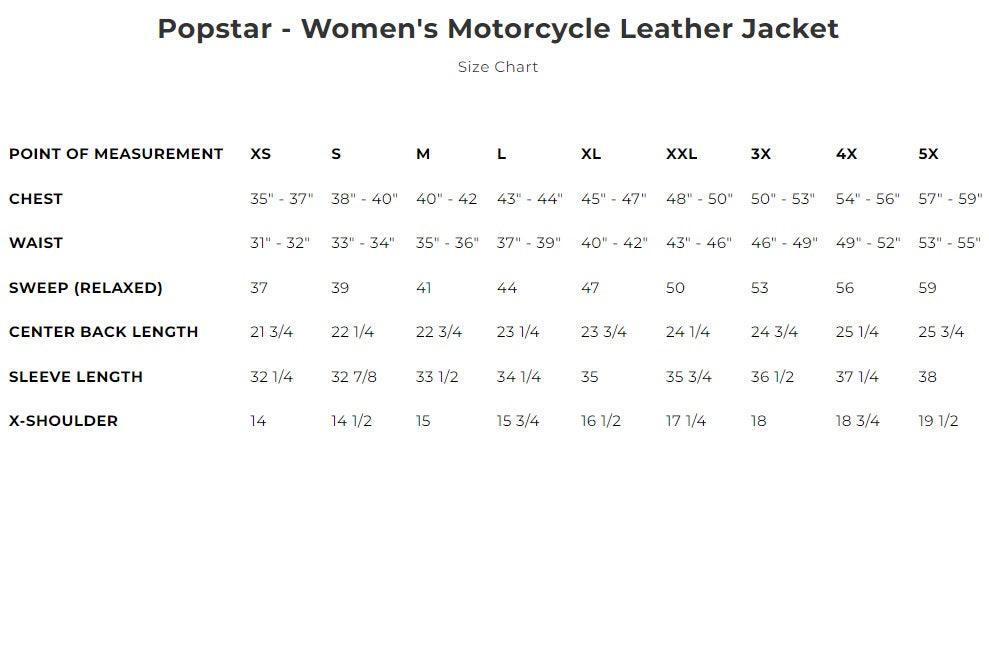 Popstar Women's Motorcycle Leather Jacket by First MFG. - Legendary USA