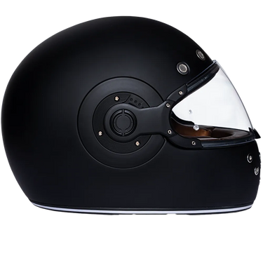 Daytona Retro Full Face Motorcycle Helmet: Vintage Style - Dull Black W/ Dull Black Accents | DOT Approved