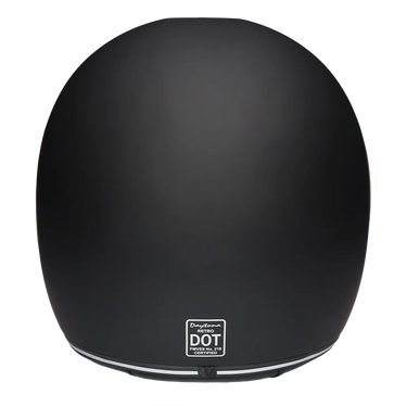 Daytona Retro Full Face Motorcycle Helmet: Vintage Style - Dull Black Orange Accents | DOT Approved