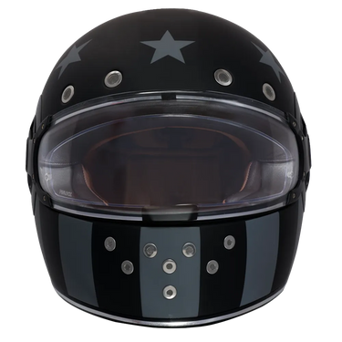 Daytona Retro Full Face Motorcycle Helmet: Vintage Style - Captain America Stealth | DOT Approved