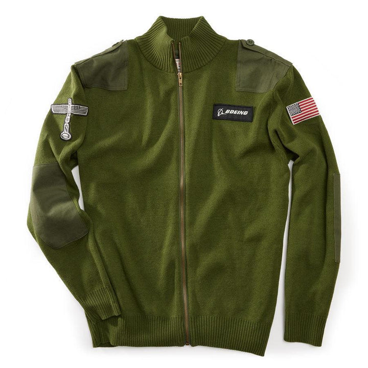 Red Canoe Boeing Flight Cardigan Olive - Legendary USA