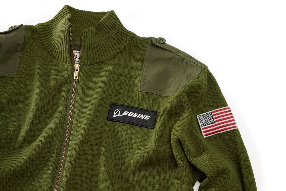 Red Canoe Boeing Flight Cardigan Olive - Legendary USA