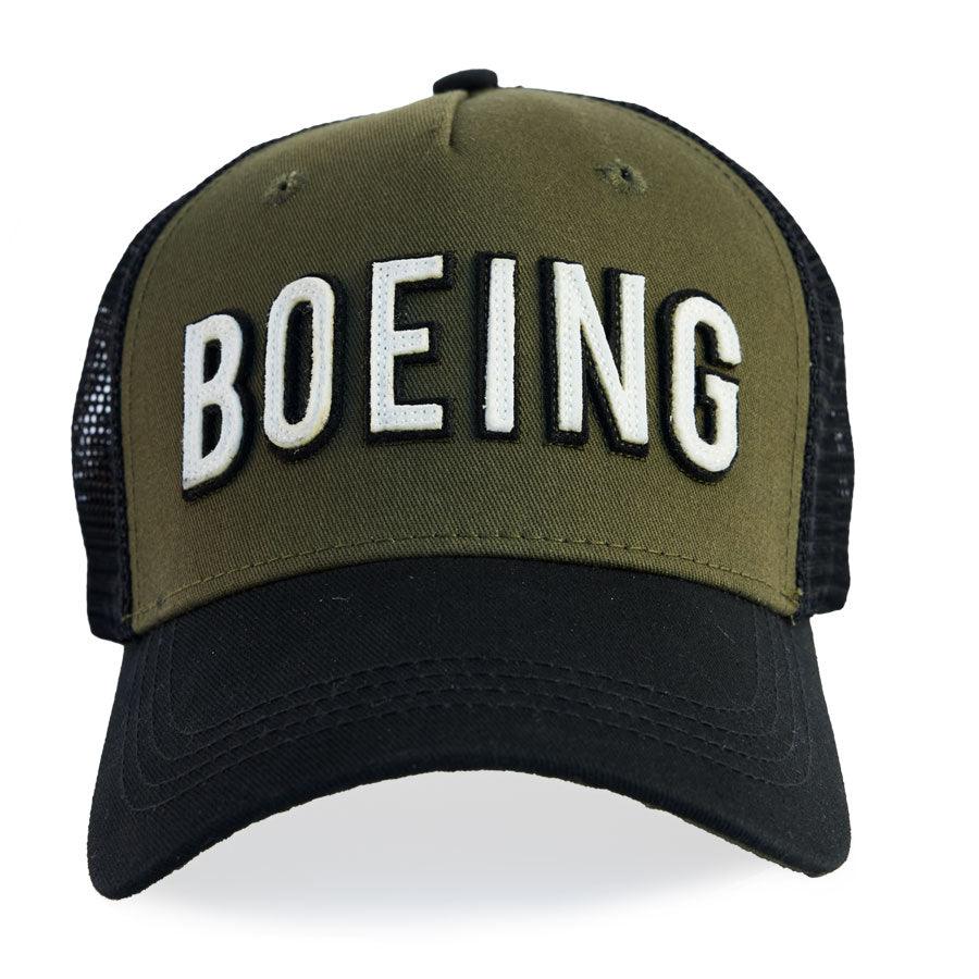 Red Canoe Boeing Mesh Back Cap Black and Khaki - Legendary USA