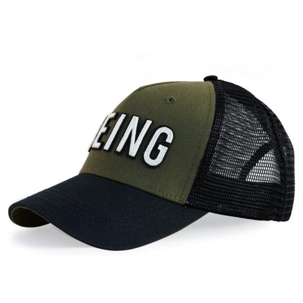 Red Canoe Boeing Mesh Back Cap Black and Khaki - Legendary USA