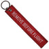 Remove Before Flight embroidered keytag with metal key ring inspired by aviation safety tags