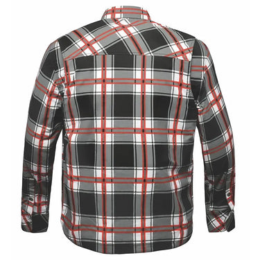 Rider's Plaid Mens Black & Red Armored Flannel in black flannel, a riding flannel — view 2 of 2