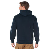 Side angle of Rothco Embroidered Pullover Hoodies - Air Force, highlighting construction detail