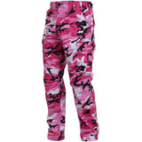 Alternate angle of Rothco men's camo camouflage tactical pants, with additional view from another angle