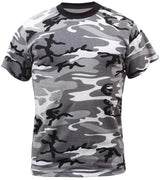 Side profile of Rothco men's camo camouflage t-shirt, showing additional product detail