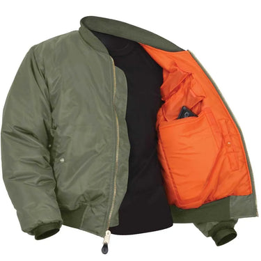 Rothco Mens Concealed Carry MA-1 Nylon Flight Jacket - Legendary USA