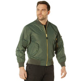 Primary view of Rothco men's lightweight nylon MA-1 flight jacket, shown on plain studio background