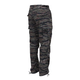 Open lining view of Rothco men's camo camouflage tactical pants, showing rear panel detail
