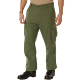 Front view featuring Rothco men's rip-stop tactical pants, displayed flat for product detail